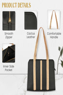 Green Hermitage Gaia Vegan Leather Shoulder Bag (Black & Gold)