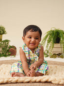 Greendigo Organic Cotton Pack of 2 Top and Pant for Newborn Baby Girls - Green, Yellow