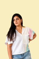 JOD Cotton Relaxed Fit Women Kaftan Top Cross Connection Top