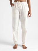 Livbio Organic Cotton & Natural Dyed Womens Raw White Color Slim Fit Pants