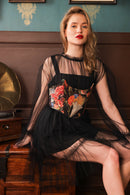 Label Muslin Midnight Ruffle Corset Dress Set