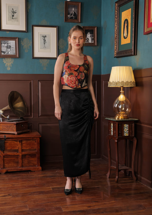 Label Muslin Luxe Noir Skirt Set
