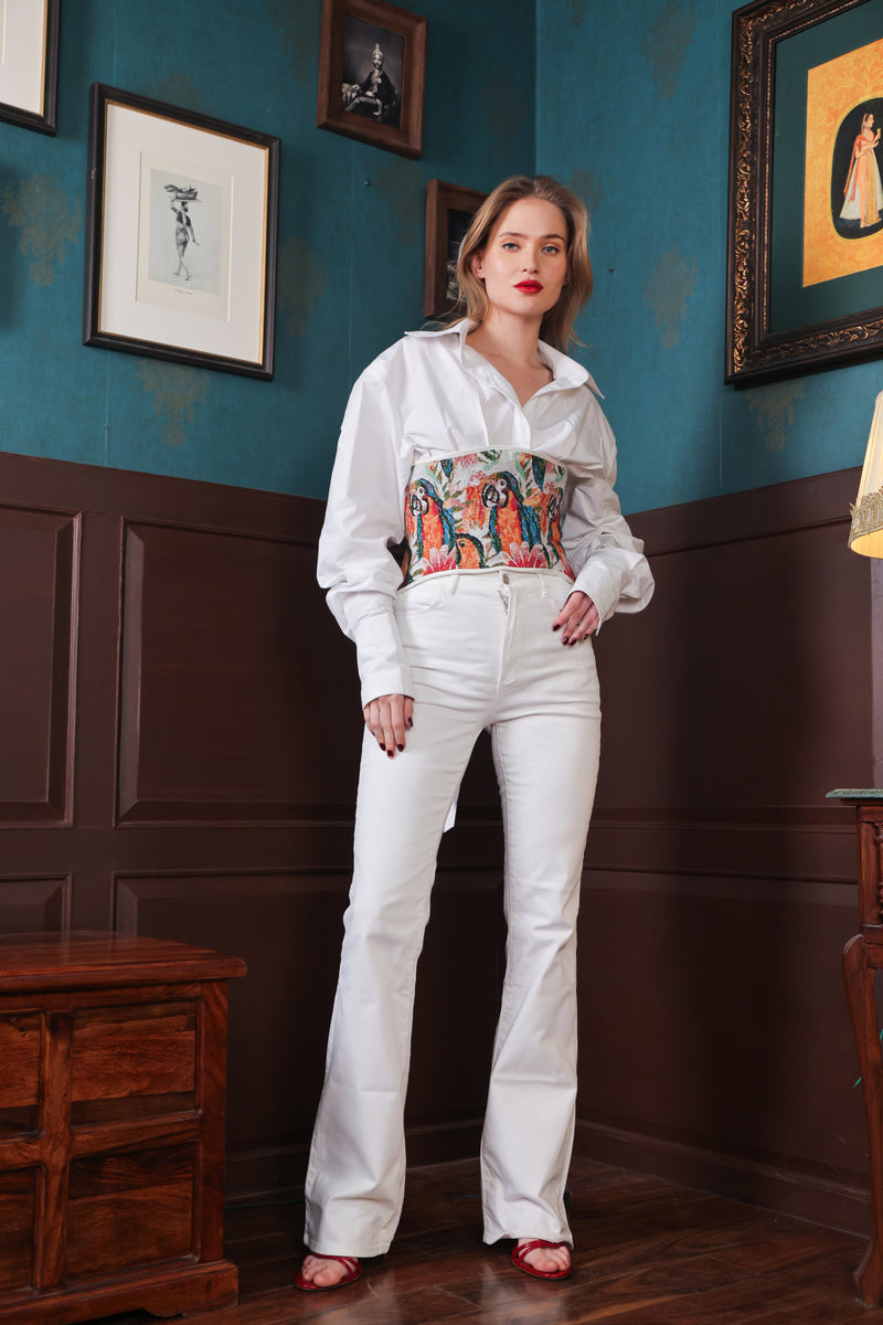 Label Muslin Canvas Bloom Corset Shirt