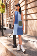 Un Denim - Panelled Shift Dress | Lightweight Denim