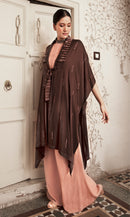 Ethically made shibori dyed kaftaan style jacket with a belt tieup