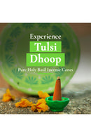Boond Fragrances Green Tulsi Dhoop - Pure Holy Basil Incense Cones | Pack of 25 incense cones