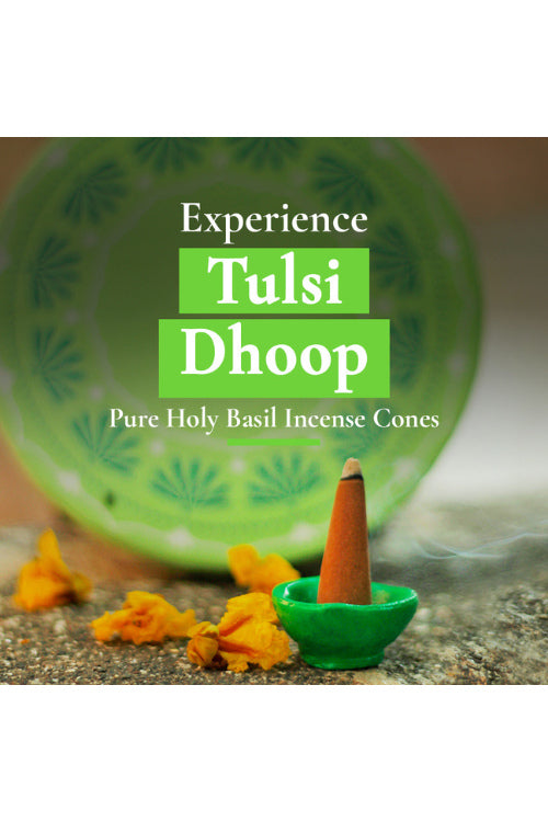 Boond Fragrances Green Tulsi Dhoop - Pure Holy Basil Incense Cones | Pack of 25 incense cones