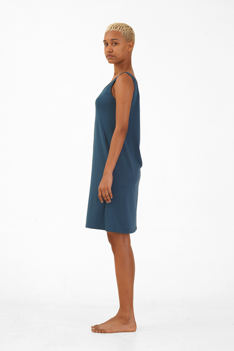 Nude & Not Organic Cotton Tank Dress (Majolica Blue)