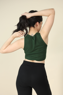 Carbontree Bamboo Women Pine Green Rib Tank Top