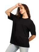 Women Black Oversized Bamboo T-Shirt – Soft, Breathable & Sustainable