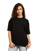 Women Black Oversized Bamboo T-Shirt – Soft, Breathable & Sustainable