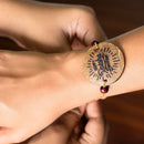 Thenga Coconut Shell Rakhi Sets - Rough (Package includes 3 Rakhis, Kumkum, Rice Grains & Raksha Bandhan Card) - Set of 3