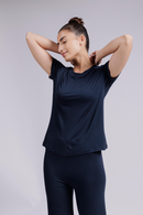 Carbontree Women Mid Night Navy Bamboo Tee