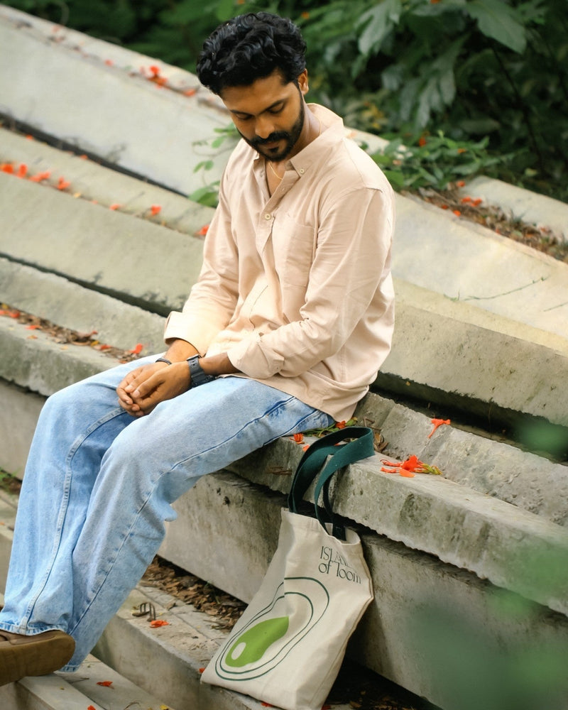 Islands of Loom Organic Cotton Men's Beige Sandstone Shirt
