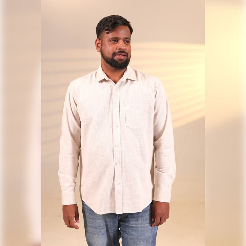 Islands of Loom Organic Hemp Men's Oat Meal Dune Shirt