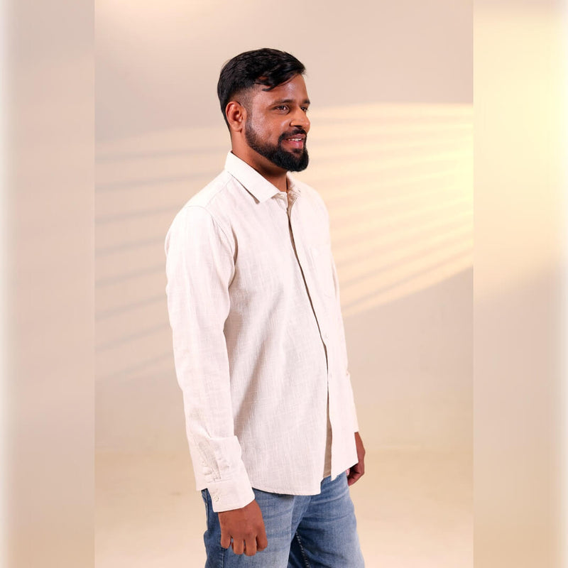 Islands of Loom Organic Hemp Men's Oat Meal Dune Shirt