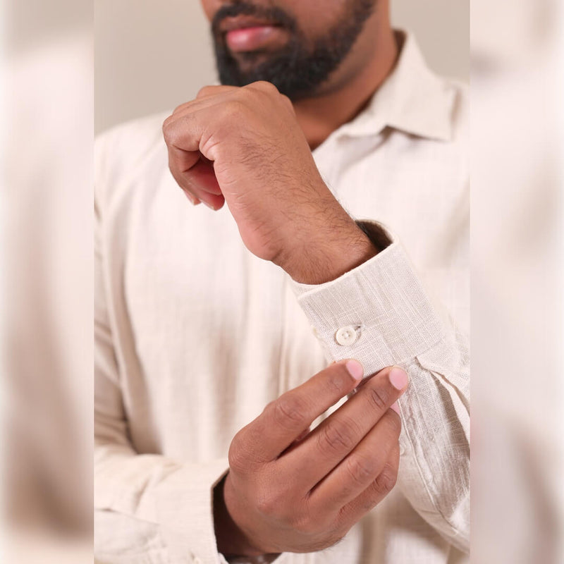Islands of Loom Organic Hemp Men's Oat Meal Dune Shirt