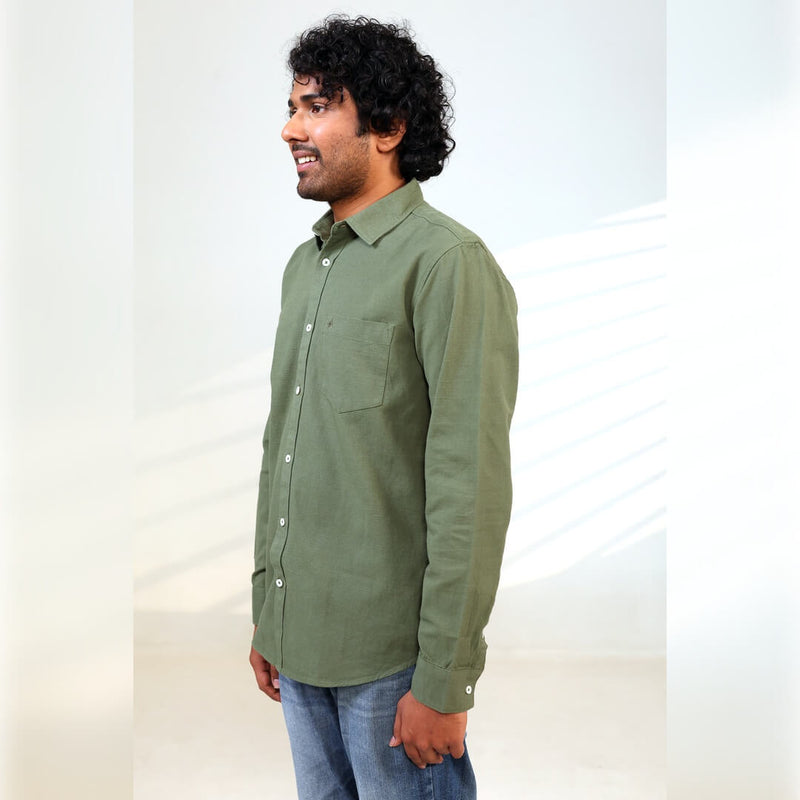 Islands of Loom Organic Hemp Men's Green Avacado Shirt