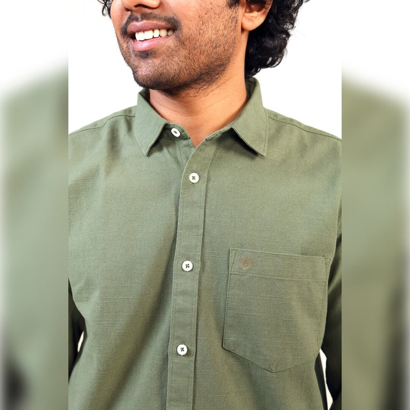 Islands of Loom Organic Hemp Men's Green Avacado Shirt