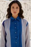 The Loom Art Salted Sea Handwoven Chanderi Silk Shirt Dress