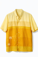 JOD Cotton Unisex Yellow Dandelion Patched Embroidered Shirt