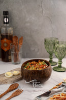 Thenga Brown Jumbo 900Ml Artisan Coconut Shell Bowls and Spoon Sets, Smoothies, Salad Bowls ( Set of 2 )