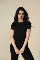 Carbontree Women Carbon Black Tencel Tee