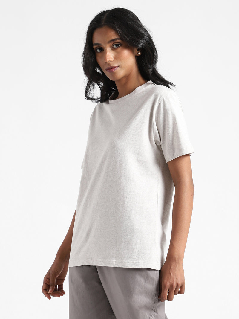 Livbio Organic Cotton & Naturally Fiber Dyed Grey Melange Women's T-shirt