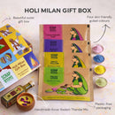 Holi Milan Gift Box | Four Packs of Natural Gulaal | Thandai Mix | Safe for Kids | Handmade in Banaras