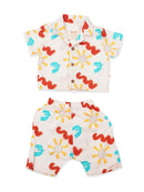 Greendigo Organic Cotton Pack of 2 Co-ords Set for Newborn Baby Boys - Off White