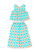 Greendigo Organic Cotton Pack of 2 Top and Pant for Newborn Baby Girls - Blue