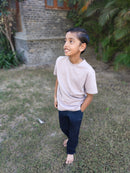 Livbio Organic Cotton & Naturally Fiber Dyed Soil Brown Kids T-shirt