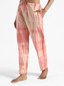 Livbio Organic Cotton & Natural Tie & Dye Womens Sun Orange Color Slim Fit Pants