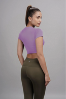 Carbontree Bamboo Women Lavender Haze Casual Crop Top
