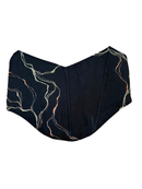 JOD Cotton body Fit Hand Painted Abstract Black Corset Top for Women