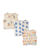 Greendigo Organic Cotton Pack of 3 Jhablas for Newborn Babies - White