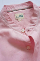 Earthy Route Half Sleeve Mandarin Collar Shirt in TENCEL™ Lyocell Linen | Charm Pink