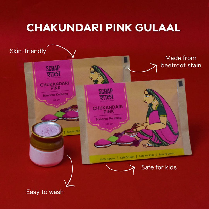 Natural Pink Gulaal For Holi | 200g | Skin-Friendly | 100% Natural | Easy To Wash | Made In Banaras