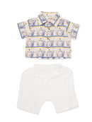 Greendigo Organic Cotton Pack of 2 Co-ords Set for Newborn Baby Boys - White