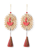 GreenKraft Mandala Diya Handcrafted Bamboo Hanging - Set of 2