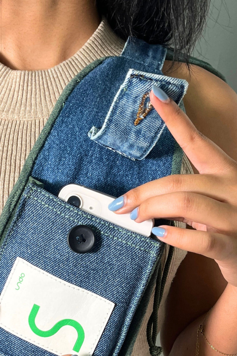 Un Denim - Crossbody Sling Bag with Bottle Holder