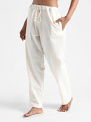 Livbio Organic Cotton & Naturally Dyed Hand Spun & Hand Woven Womens Natural White Pants