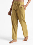 Livbio Organic Cotton & Naturally Dyed Hand Spun & Hand Woven Womens Henna Green Pants