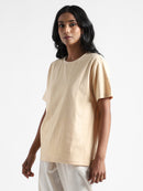 Livbio Organic Cotton & Naturally Dyed Rust Cream Women's T-shirt