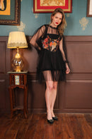 Label Muslin Midnight Ruffle Corset Dress Set