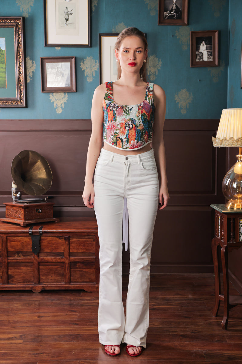 Label Muslin Canvas Corset Top