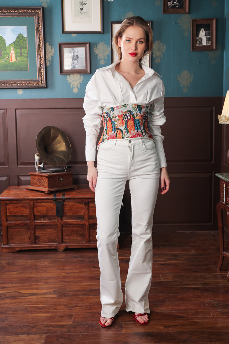 Label Muslin Canvas Bloom Corset Shirt
