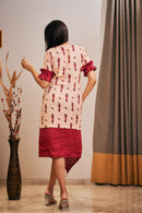The Conscious Closet Smokey Pink Birdie Directed Long Detachable Dress in Bamboo-Hemp