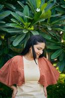 The Conscious Closet Otter Brown and Cream Congo Meadow Detachable Dress