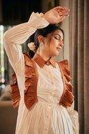 The Conscious Closet White Rock and Otter Brown Otter Meadow Detachable Dress